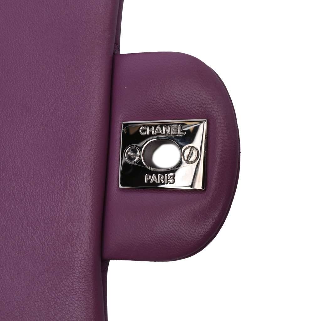Chanel Mini Square Classic Lambskin Single Flap Purple Leather Very good condition - Box View