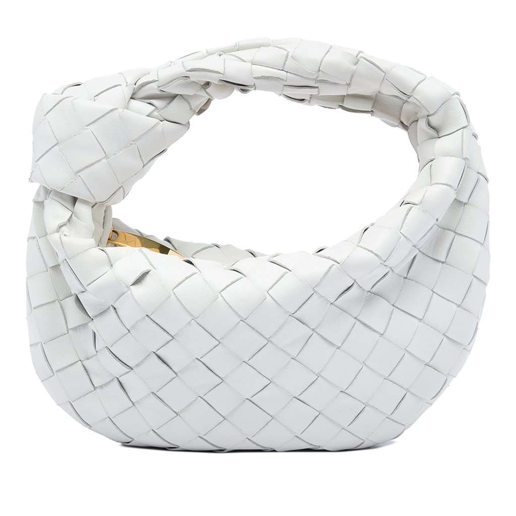 Bottega Veneta Mini Nappa Intrecciato Jodie White Leather Very good - Front View