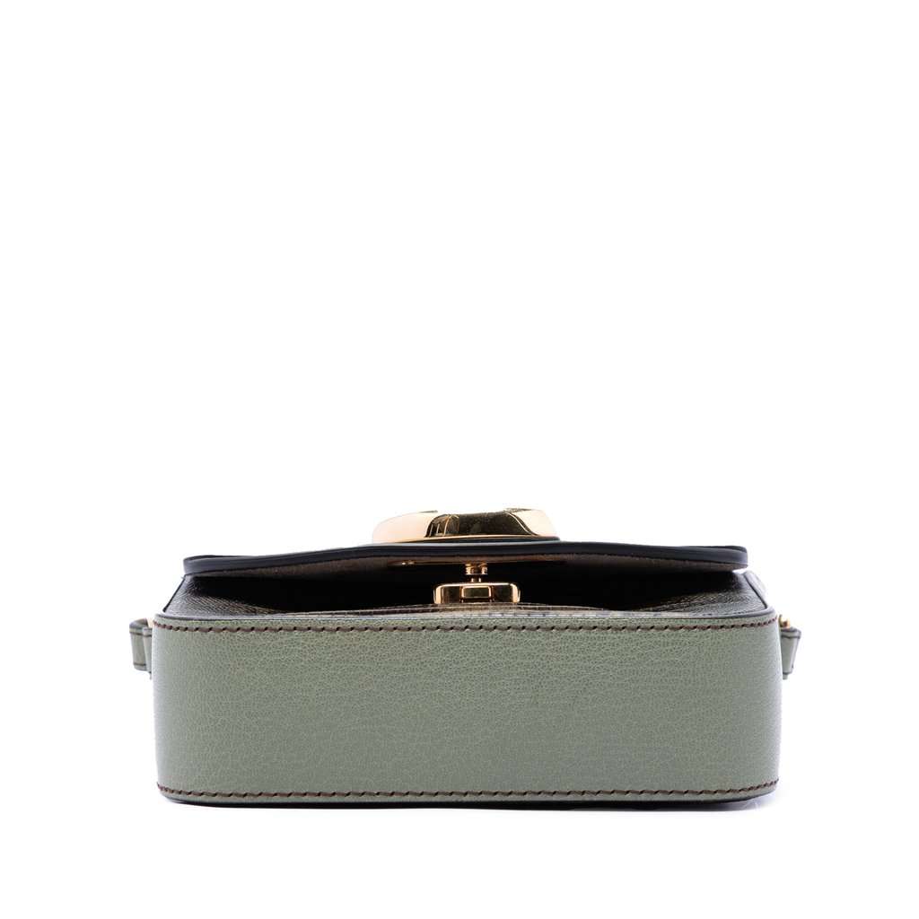Chloé Mini Tricolor Croc Embossed Calfskin C Satchel Green Leather Very good - Inside View
