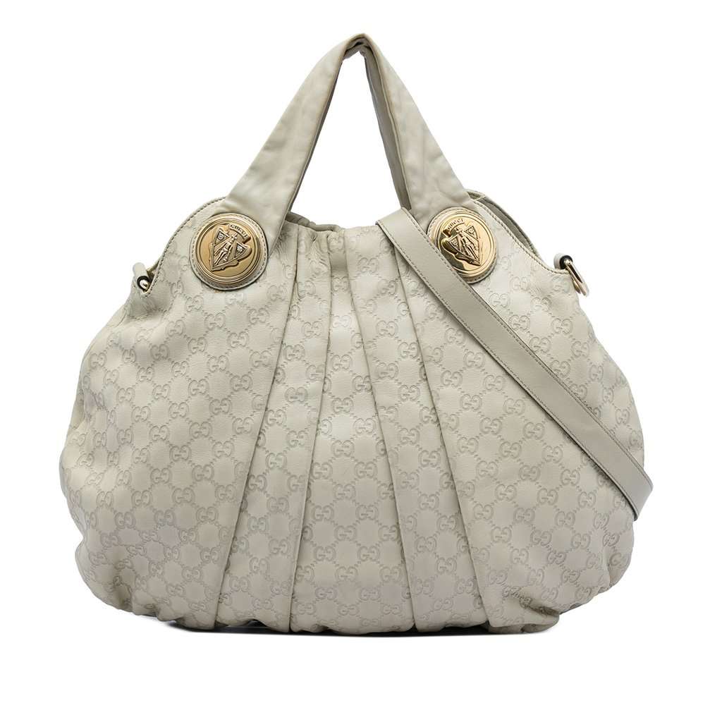 Gucci Large Guccissima Hysteria Satchel Brown Leather Very good - Front View