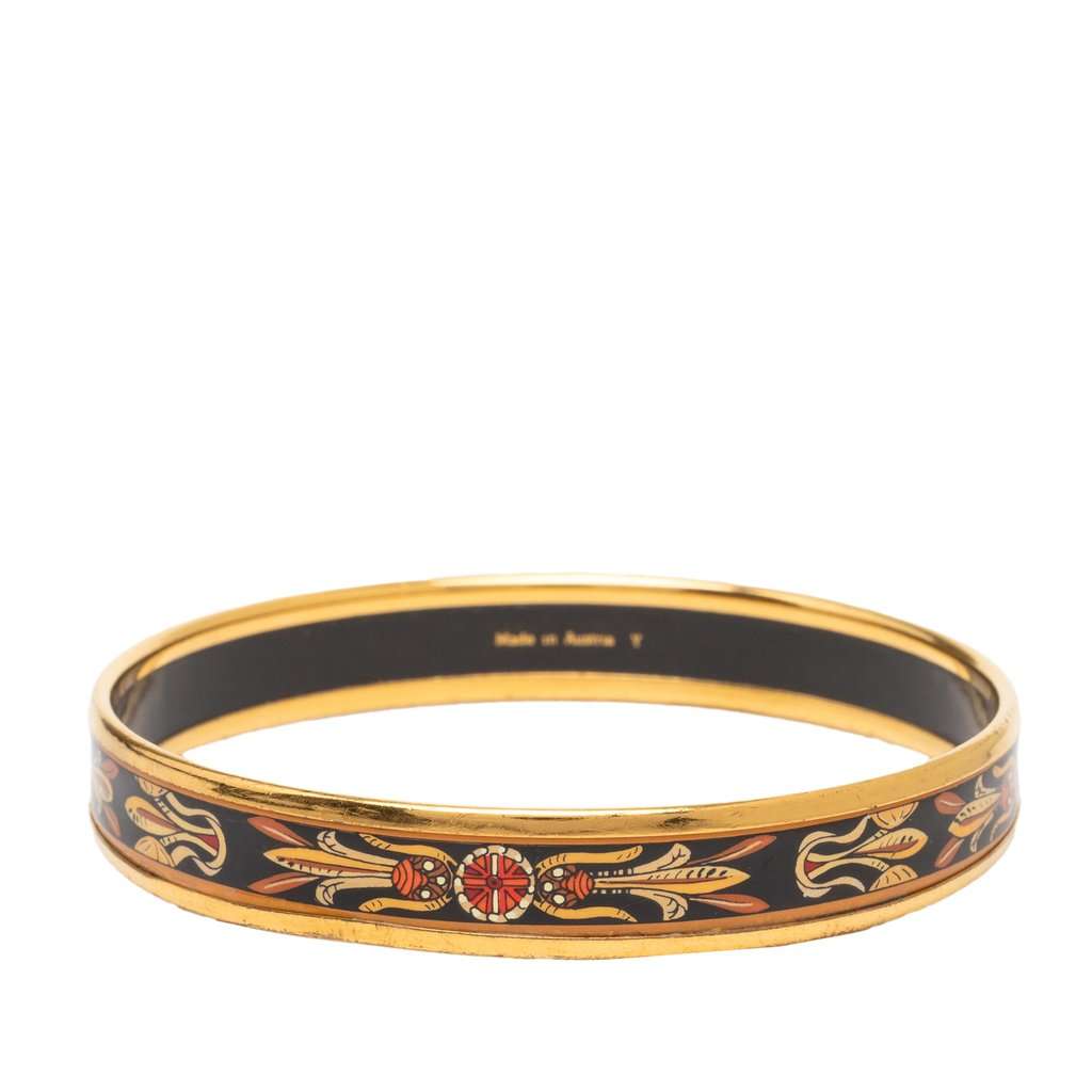 Hermès Narrow Dream Catcher Enamel Bangle 70 Black Very good condition - Inside View