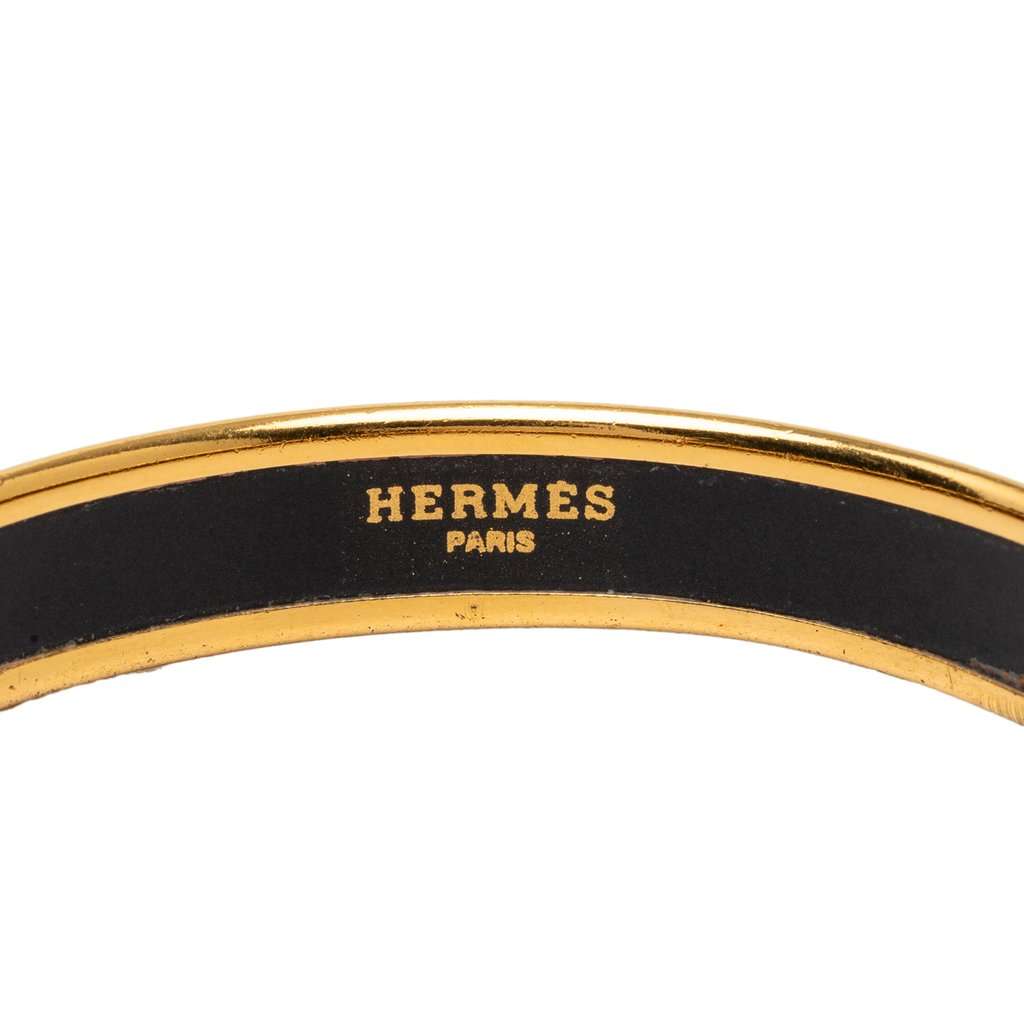 Hermès Narrow Dream Catcher Enamel Bangle 70 Black Very good condition - Model View