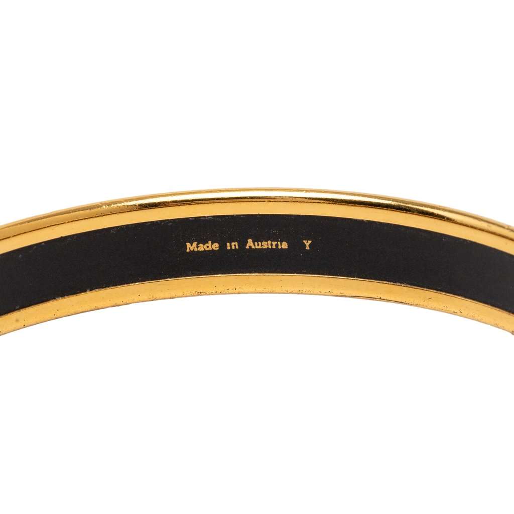 Hermès Narrow Dream Catcher Enamel Bangle 70 Black Very good condition - Box View
