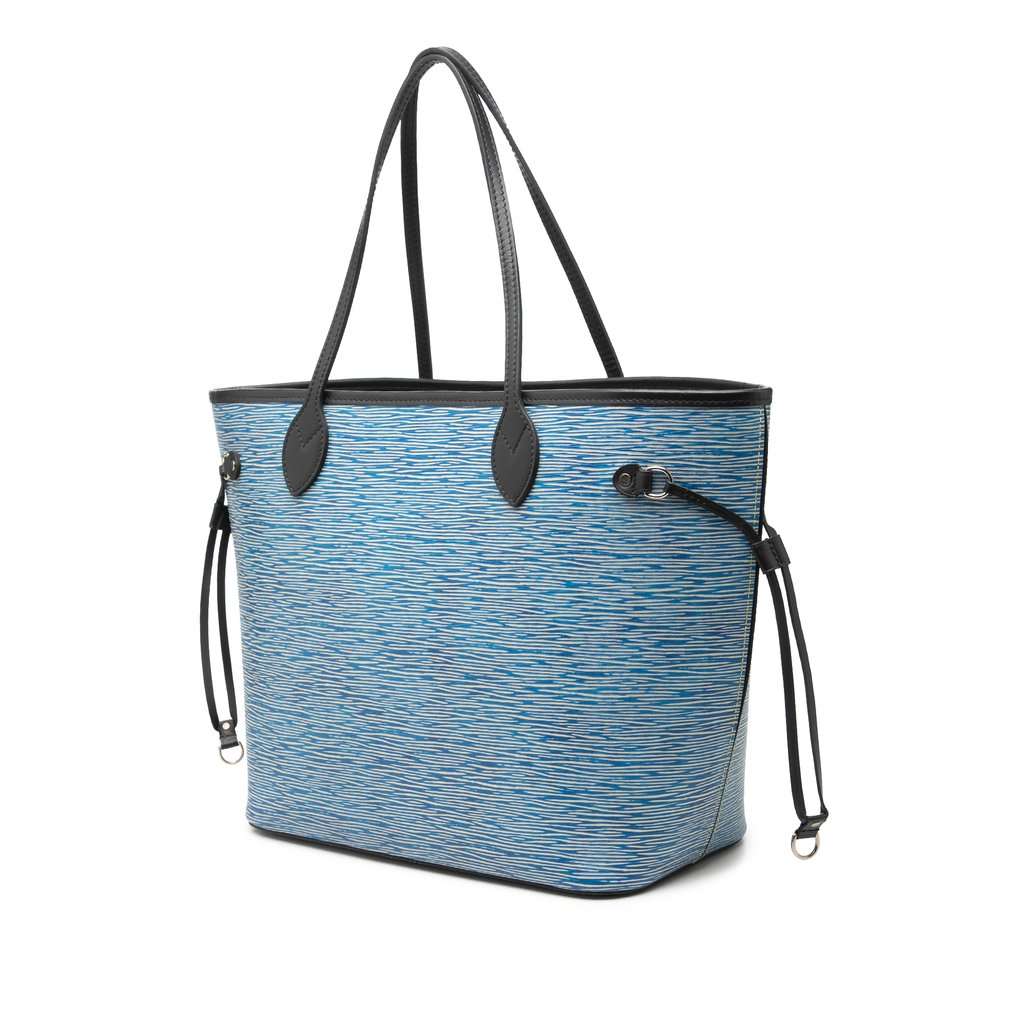 Louis Vuitton Epi Denim Neverfull MM Blue Leather Very good condition - Back View