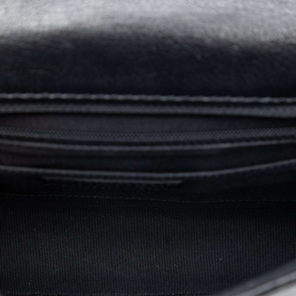 Chanel Small CC Quilted Lambskin Embossed Braid Single Flap Black Leather Very good condition - Model View