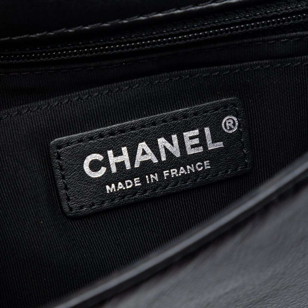 Chanel Small CC Quilted Lambskin Embossed Braid Single Flap Black Leather Very good condition - Box View