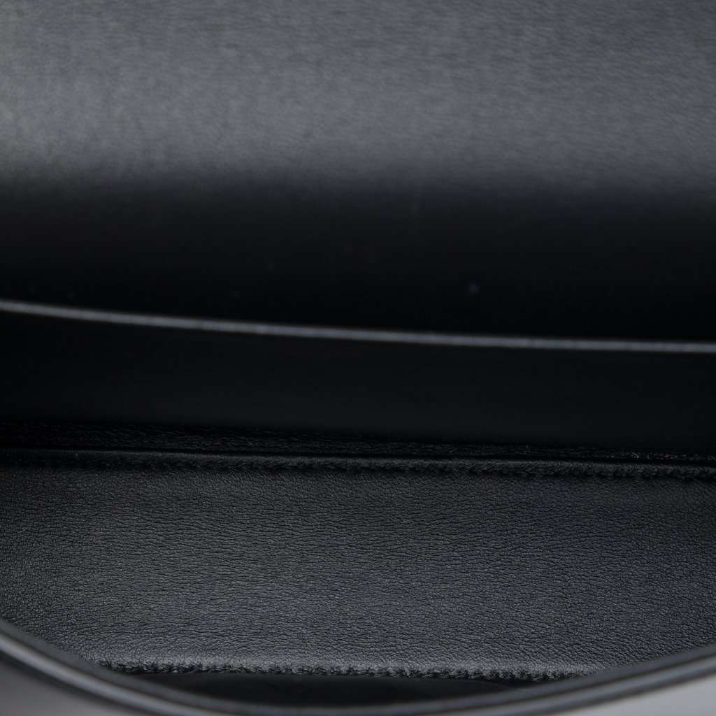 Celine Shiny Calfskin Triomphe Claude Shoulder Bag Black Leather Very good - Model View