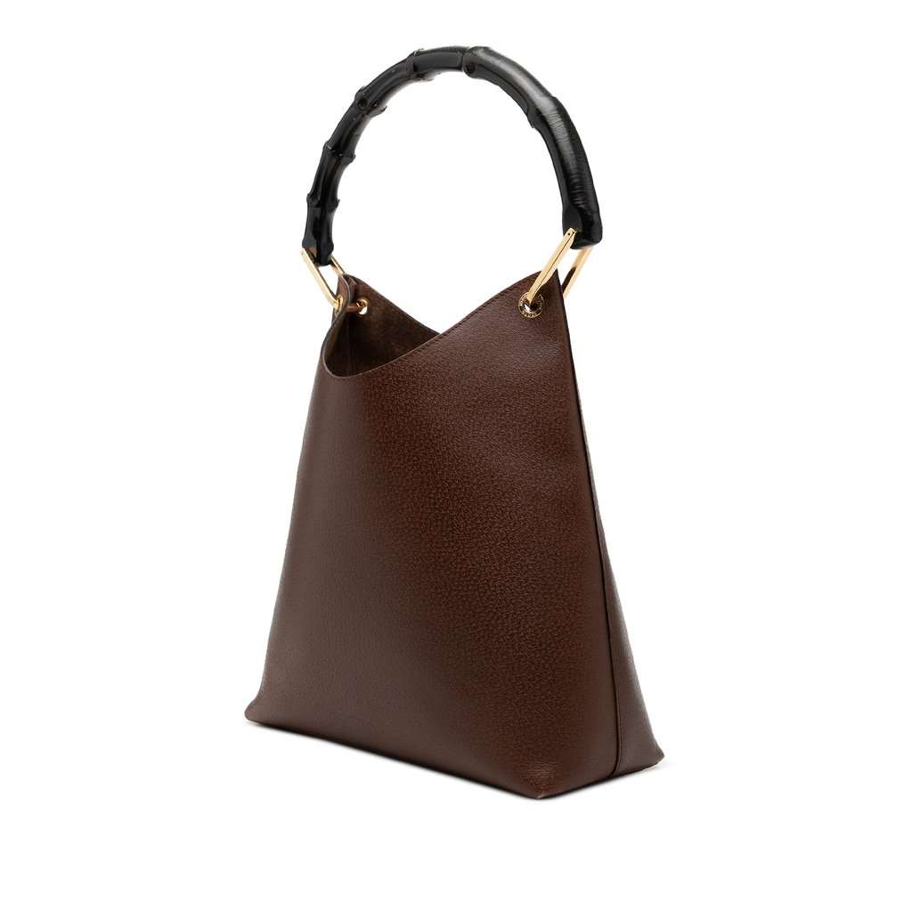 Gucci Leather Bamboo Top Handle Bag Brown Leather Very good condition - Back View