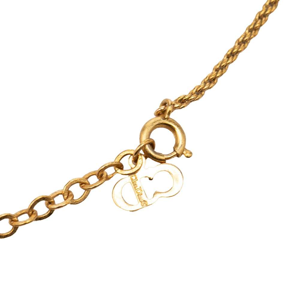 Dior Gold Plated CD Logo Pendant Necklace Gold Metal Very good condition - Inside View