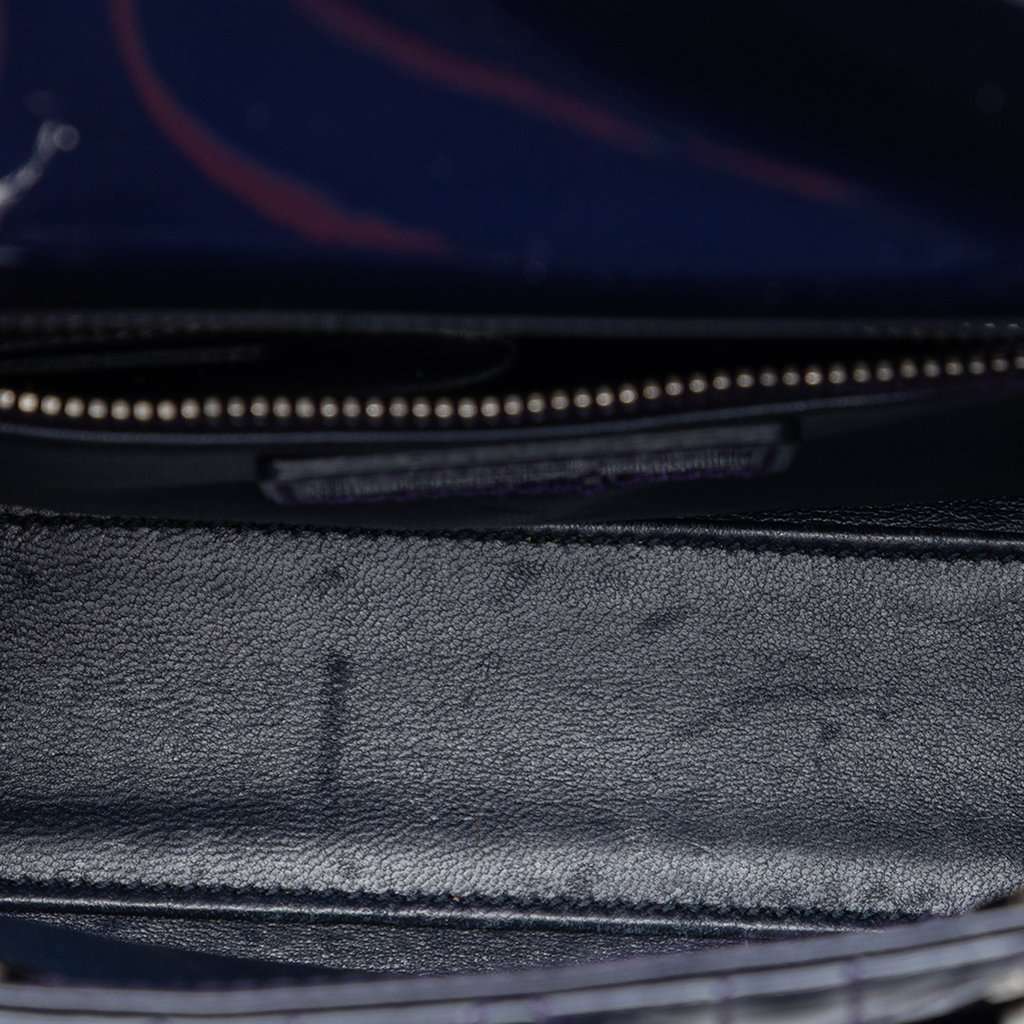 Dior Mini Patent Cannage Lady Dior Blue Leather Very good condition - Model View