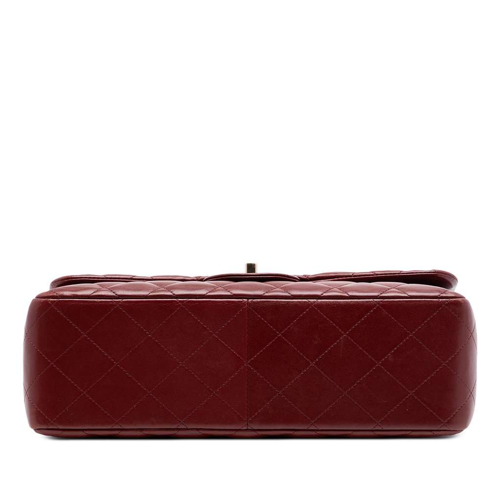 Chanel Jumbo Classic Lambskin Double Flap Red Leather Very good condition - Inside View