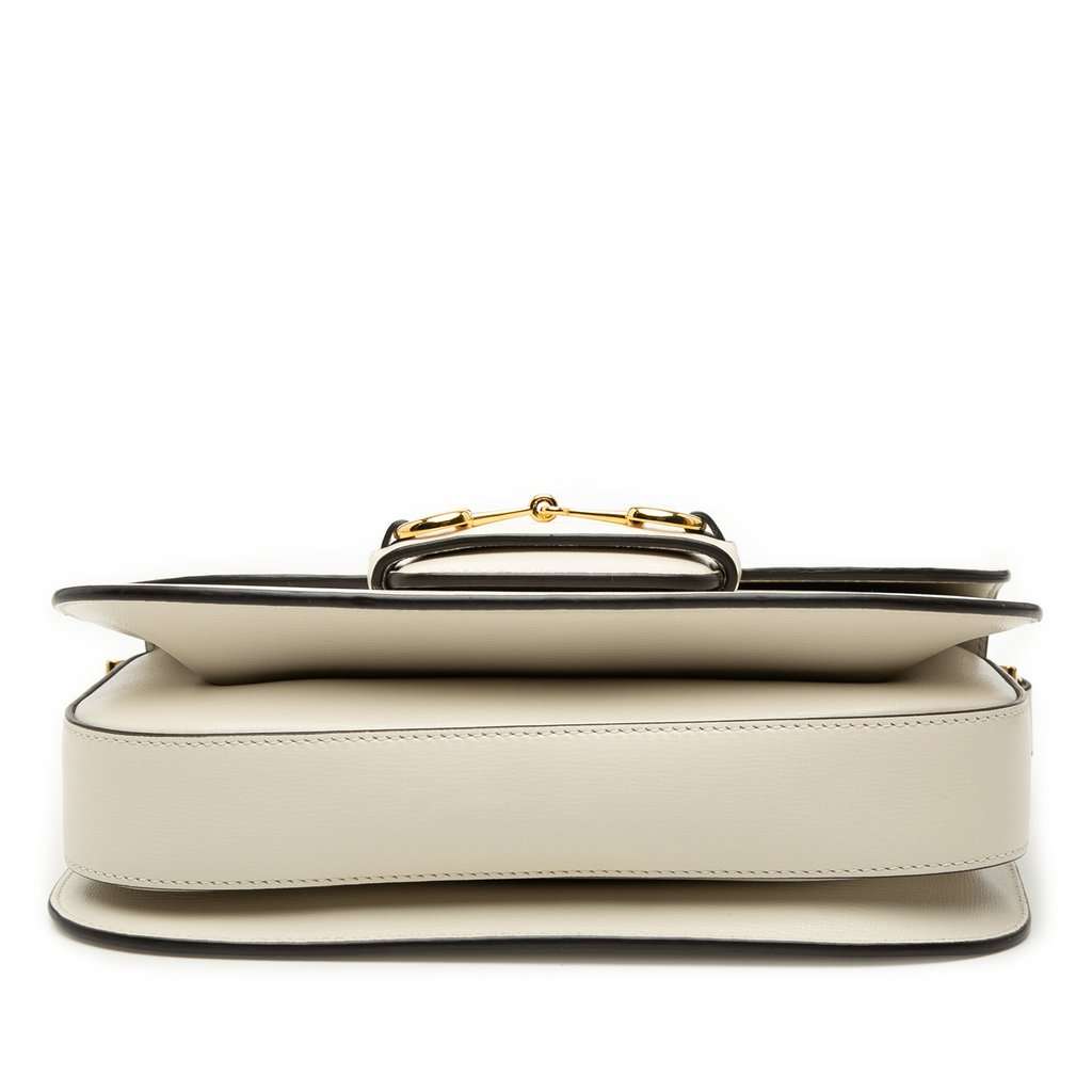 Gucci Medium Calfskin Horsebit 1955 Shoulder Bag White Leather Very good - Inside View