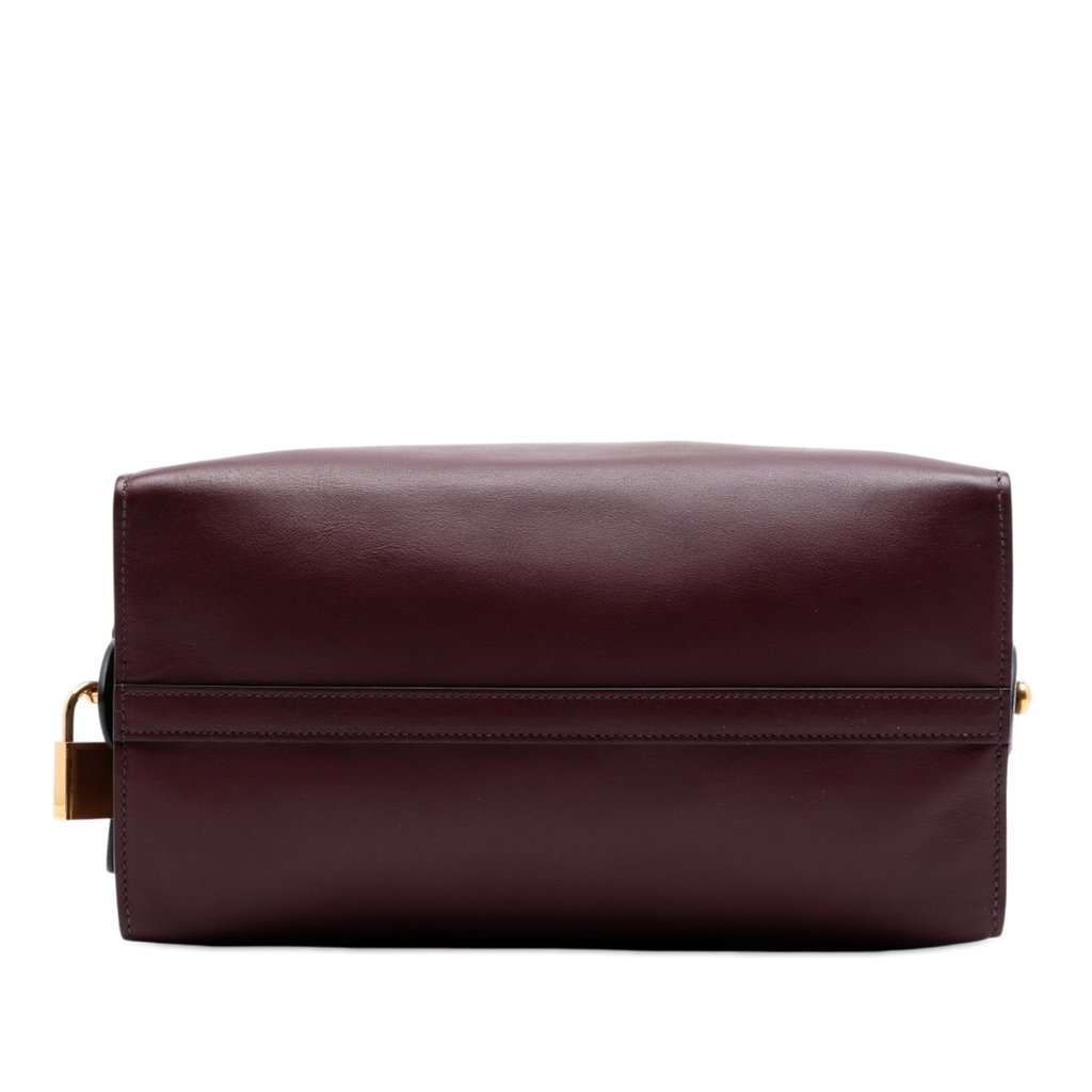 Prada Medium Saffiano Trimmed City Calf Greca Esplanade Satchel Red Leather Very good condition - Inside View