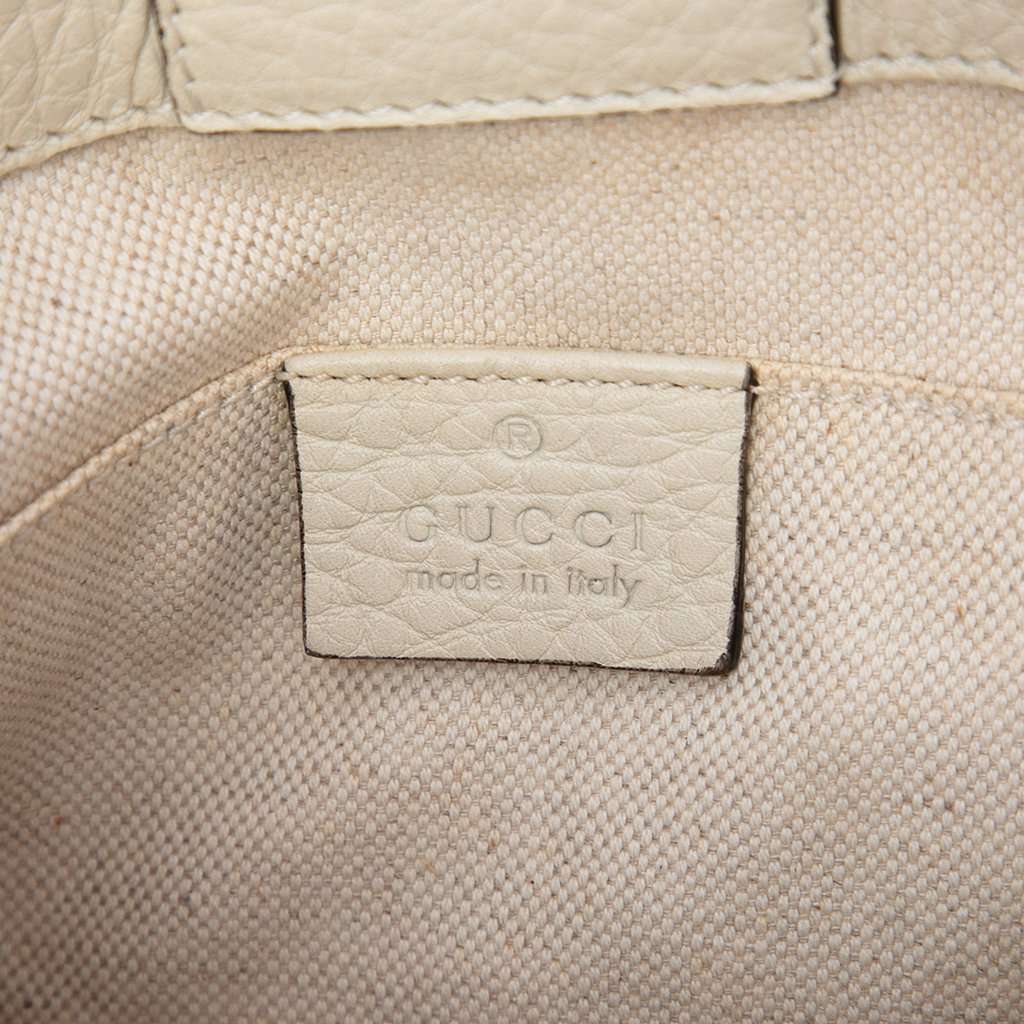 Gucci Mini Calfskin Bamboo Shopper Satchel White Leather Very good condition - Box View