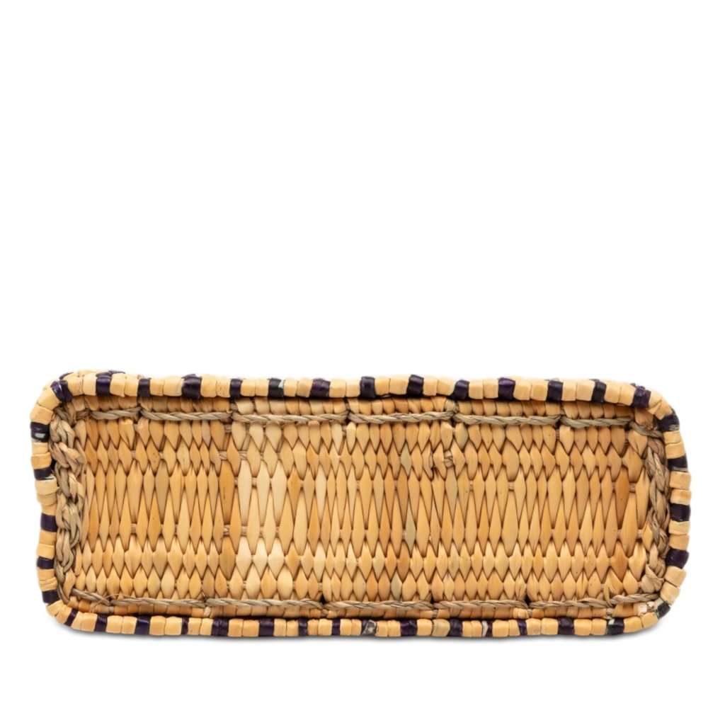 LOEWE Paulas Ibiza Small Raffia Anagram Square Basket Tote Beige Very good condition - Inside View