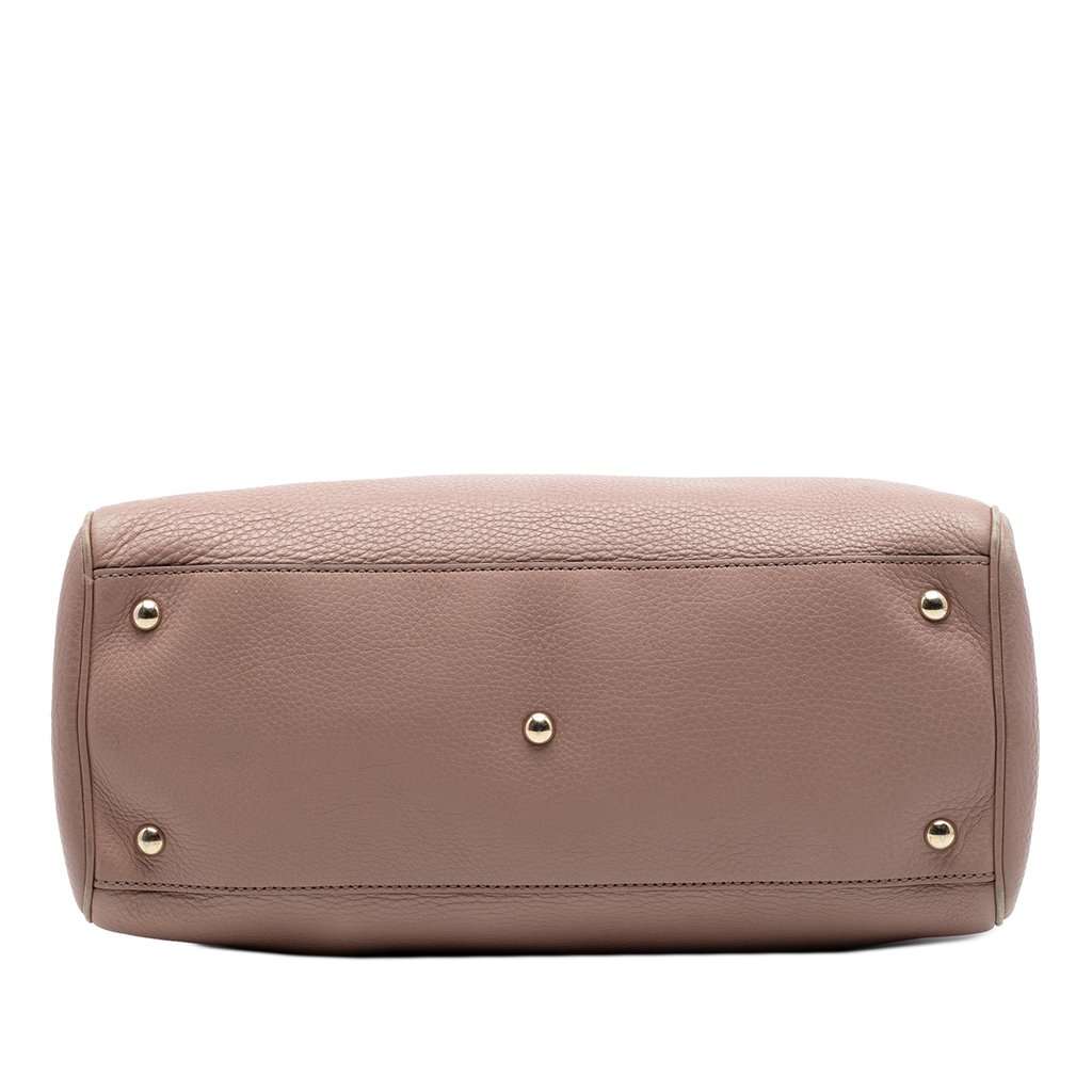 Gucci Medium Calfskin Bamboo Shopper Satchel Pink Leather Very good condition - Inside View