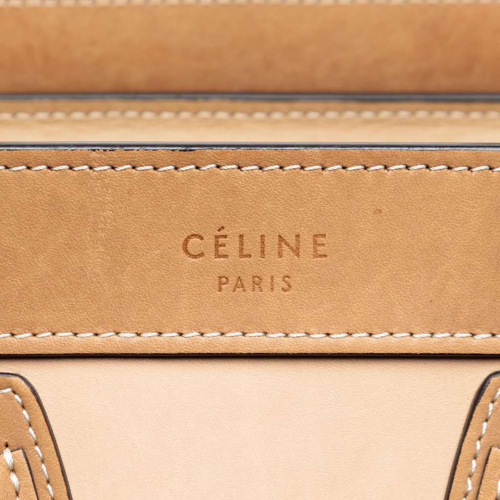 Celine Nano Tricolor Leather Luggage Tote Brown Leather Very good - Box View