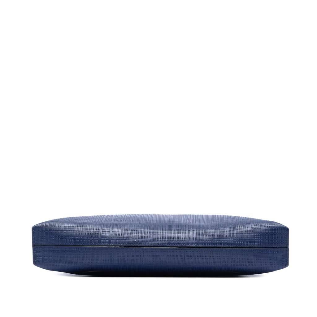 Loewe Large Linen Embossed Calfskin Anagram T Pouch Blue Leather Very good condition - Inside View