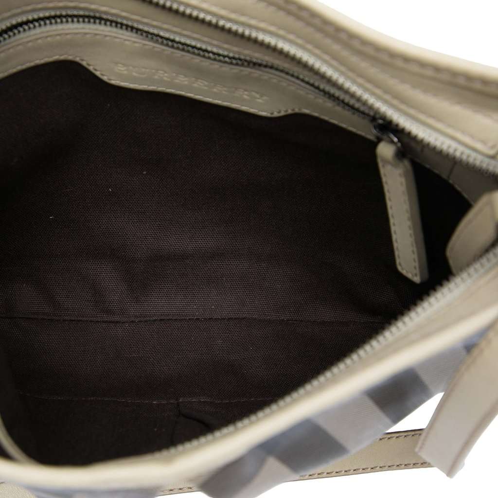 Burberry Smoke Check Coated Canvas Hartham Crossbody Beige Very good - Model View