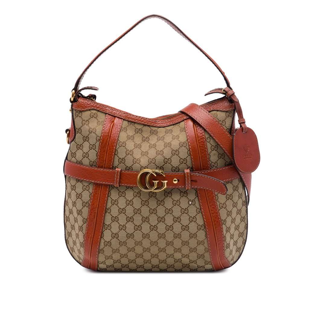 Gucci Medium GG Canvas Running Satchel Beige Very good - Front View