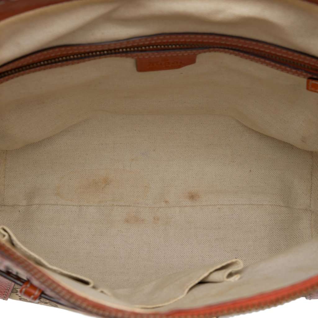 Gucci Medium GG Canvas Running Satchel Beige Very good - Model View