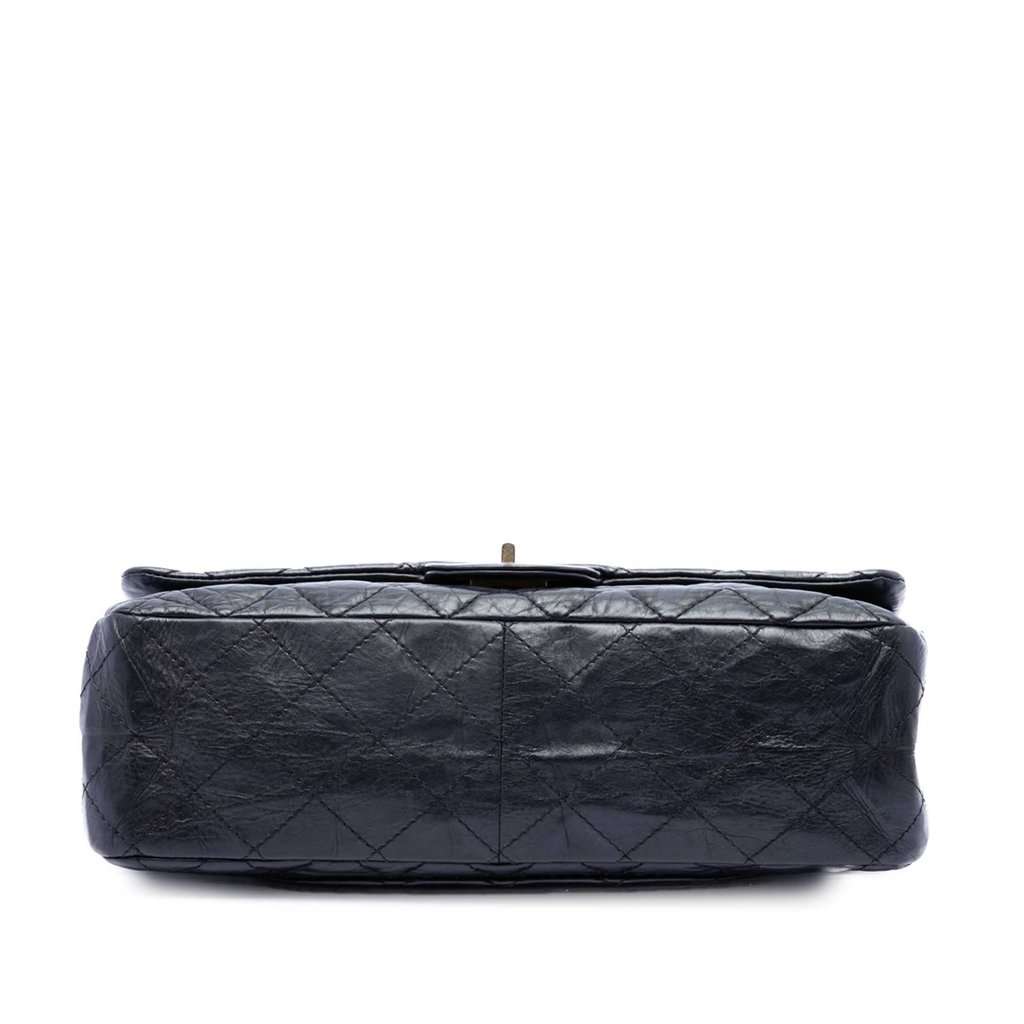 Chanel Quilted Aged Calfskin Reissue 2.55 Double Flap 227 Black Leather Very good condition - Inside View