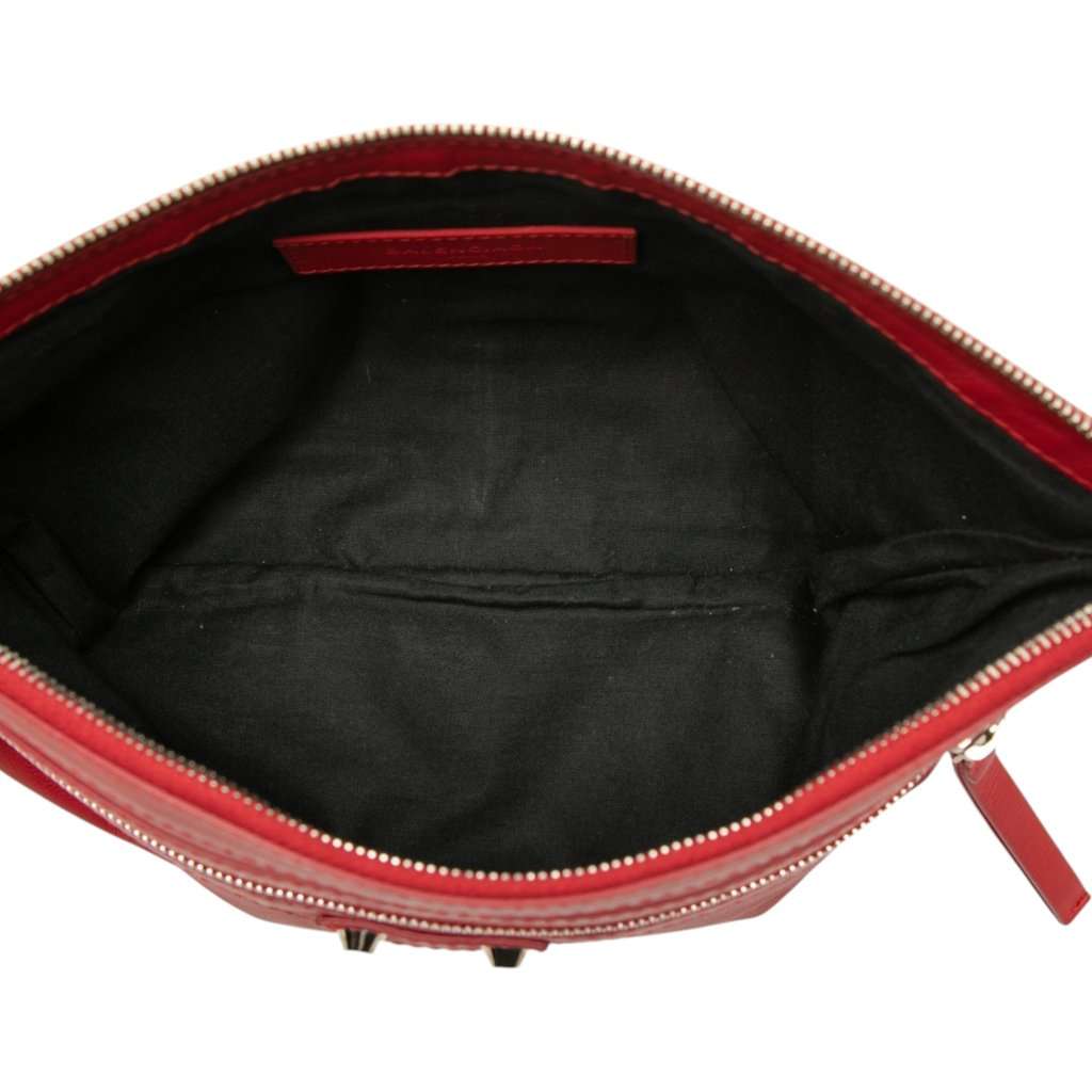 Balenciaga Lambskin Motocross Classic Clip M Clutch Red Leather Very good condition - Model View