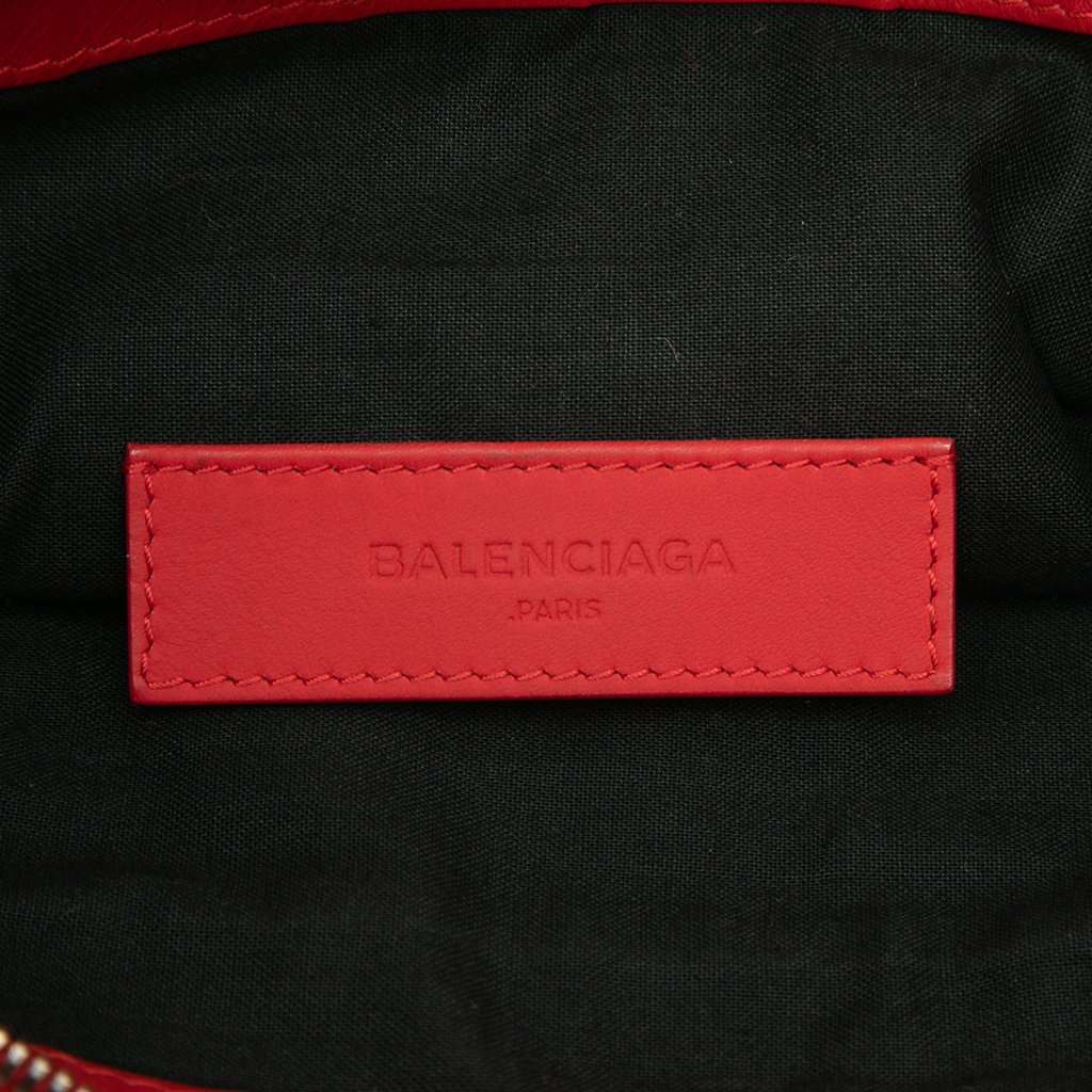Balenciaga Lambskin Motocross Classic Clip M Clutch Red Leather Very good condition - Box View