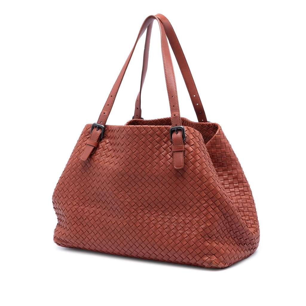 Bottega Veneta Large Nappa Intrecciato Cesta Tote Red Leather Very good condition - Back View
