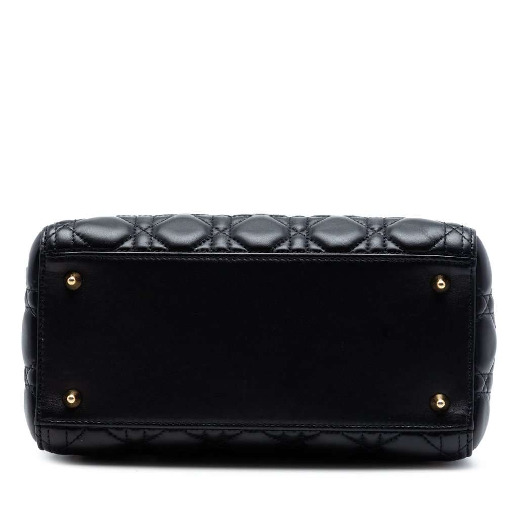 Dior Medium Lambskin Cannage Lady Dior Black Leather Very good condition - Inside View