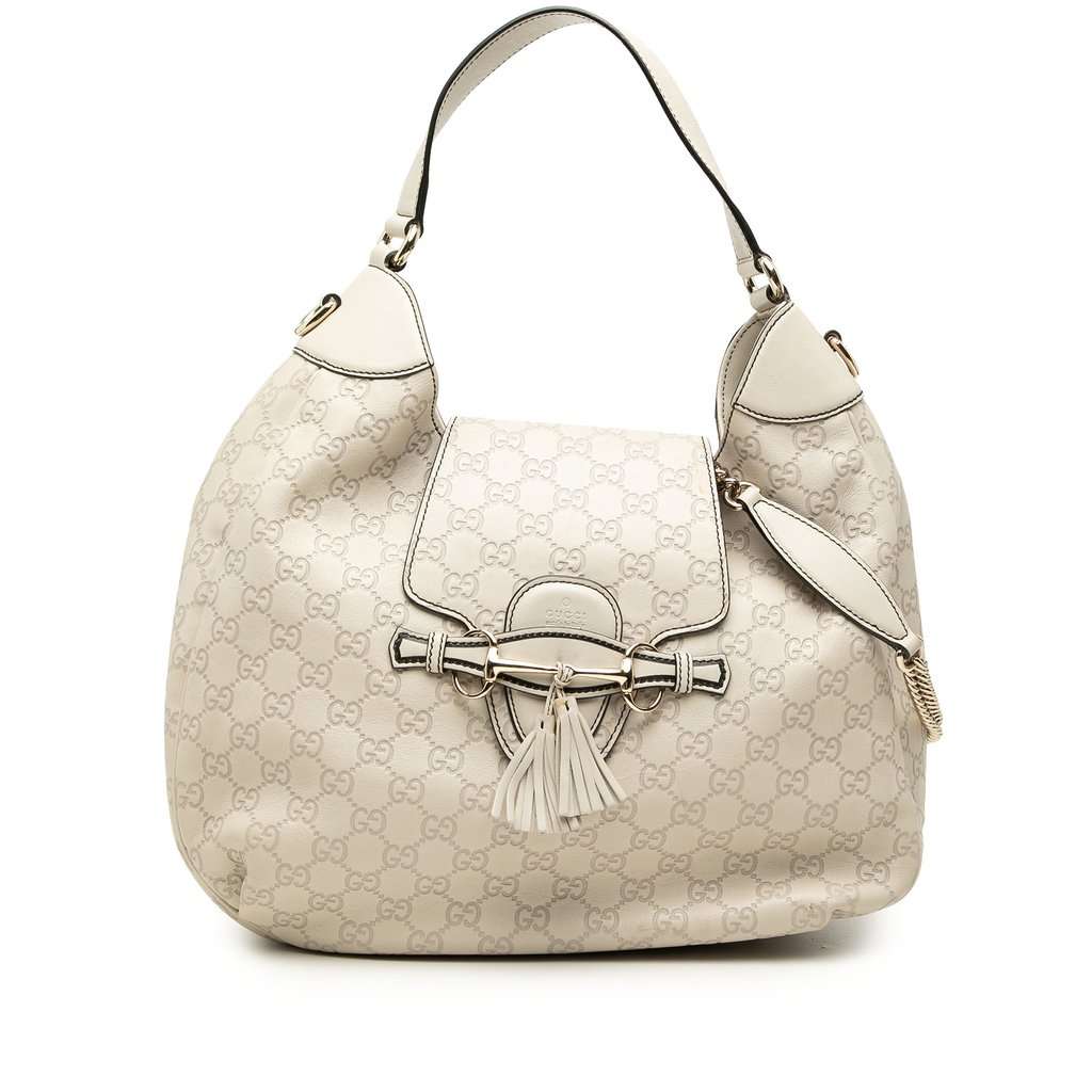 Gucci Medium Guccissima Emily Flap Satchel Brown Leather Very good - Front View