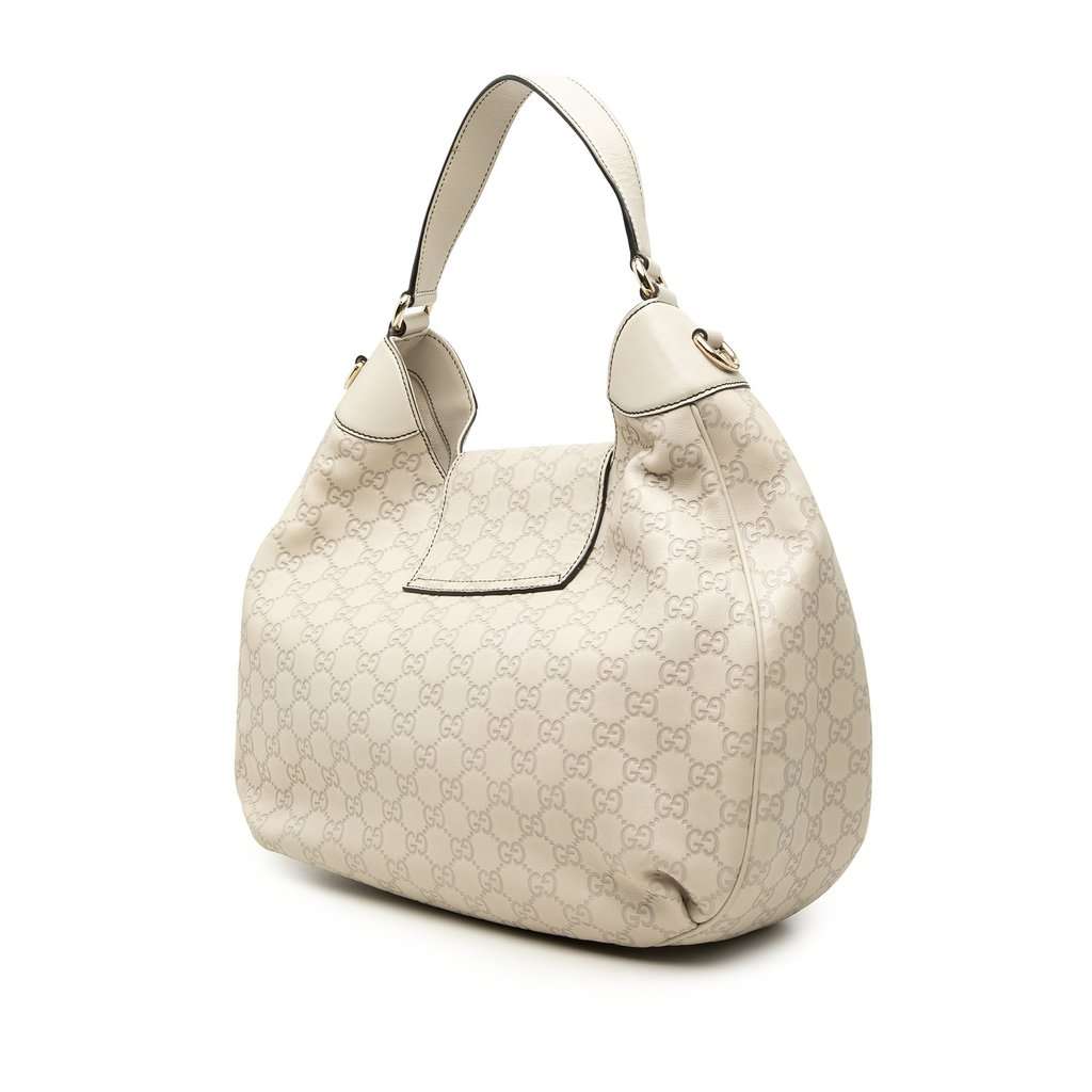 Gucci Medium Guccissima Emily Flap Satchel Brown Leather Very good - Back View