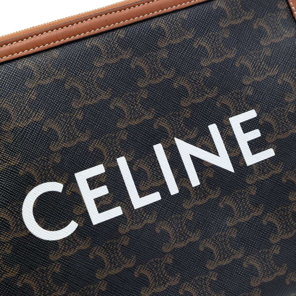 Celine Small Triomphe Coated Canvas Clutch Brown Very good condition - Model View