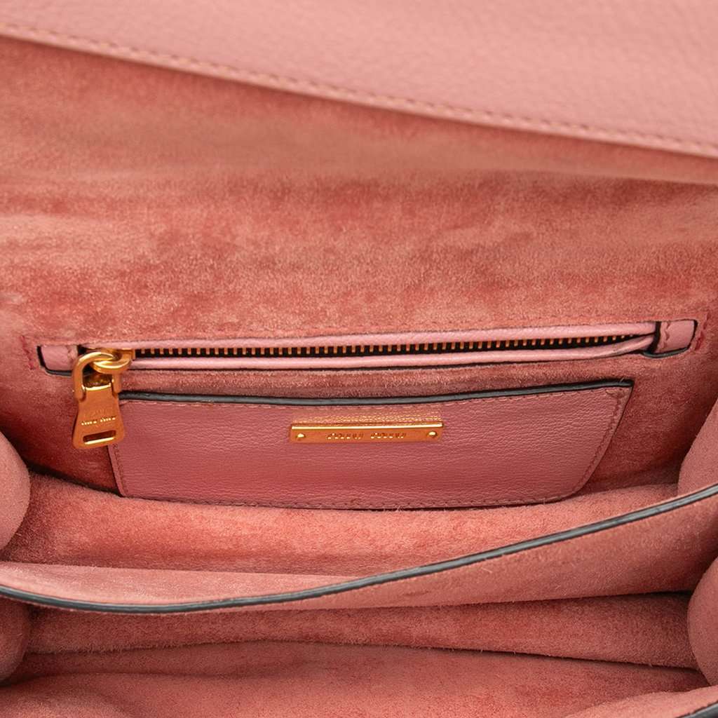 Miu Miu Goatskin Madras Crossbody Pink Leather Very good - Model View