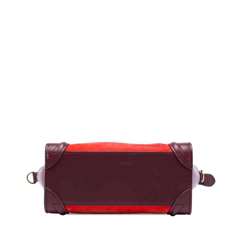 Celine Nano Tricolor Nubuck and Calfskin Luggage Tote Orange Leather Very good - Inside View