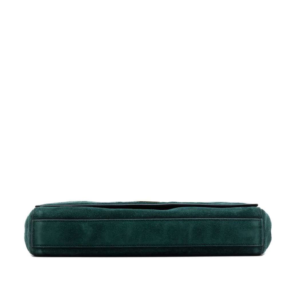 Saint Laurent Medium Smooth Calfskin and Suede Reversible Kate Crossbody Green Leather Very good condition - Inside View