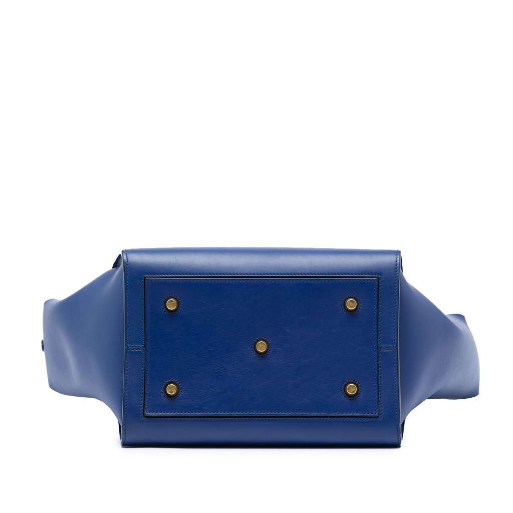 Celine Medium Smooth Calfskin Tie Knot Tote Blue Leather Very good condition - Inside View