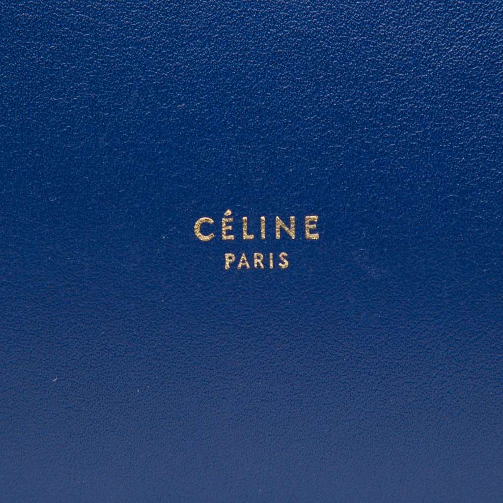 Celine Medium Smooth Calfskin Tie Knot Tote Blue Leather Very good condition - Box View
