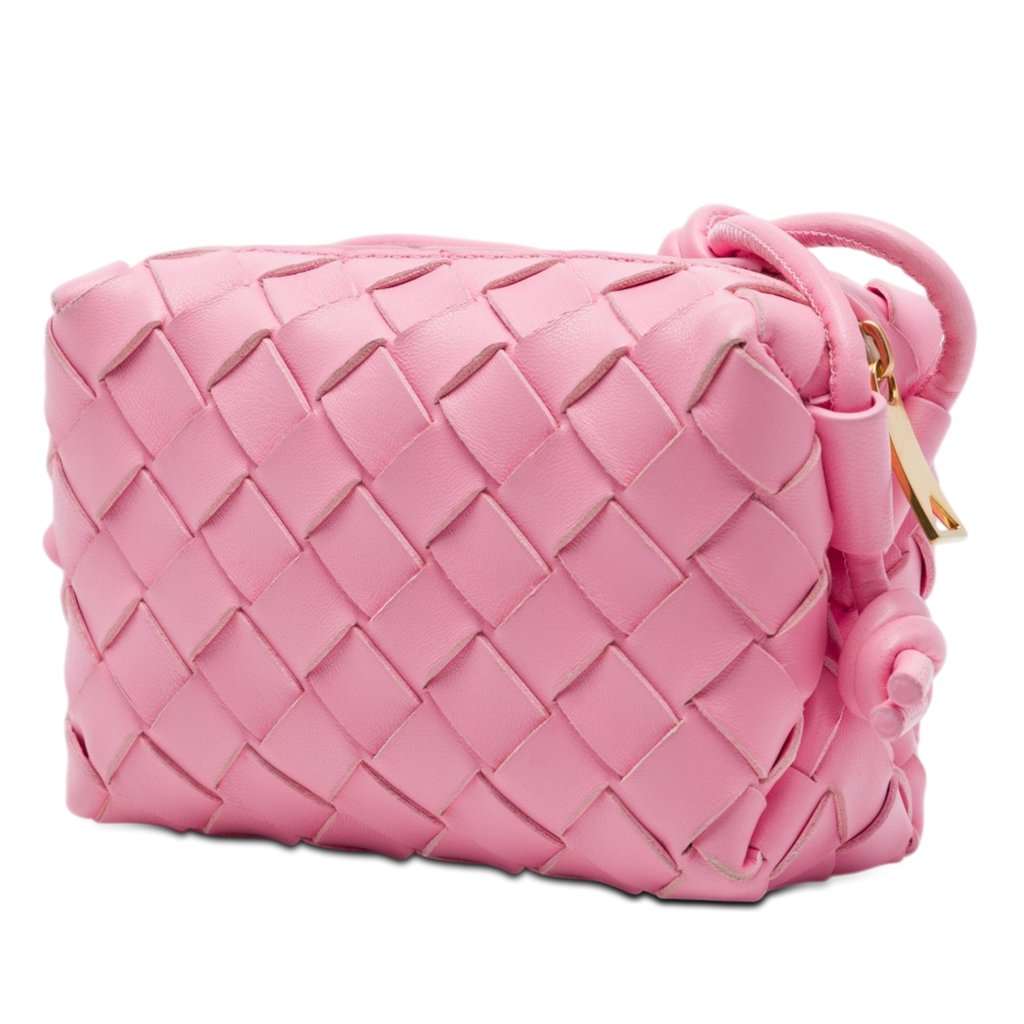 Bottega Veneta Candy Lambskin Intrecciato Loop Camera Bag Pink Leather Very good condition - Back View