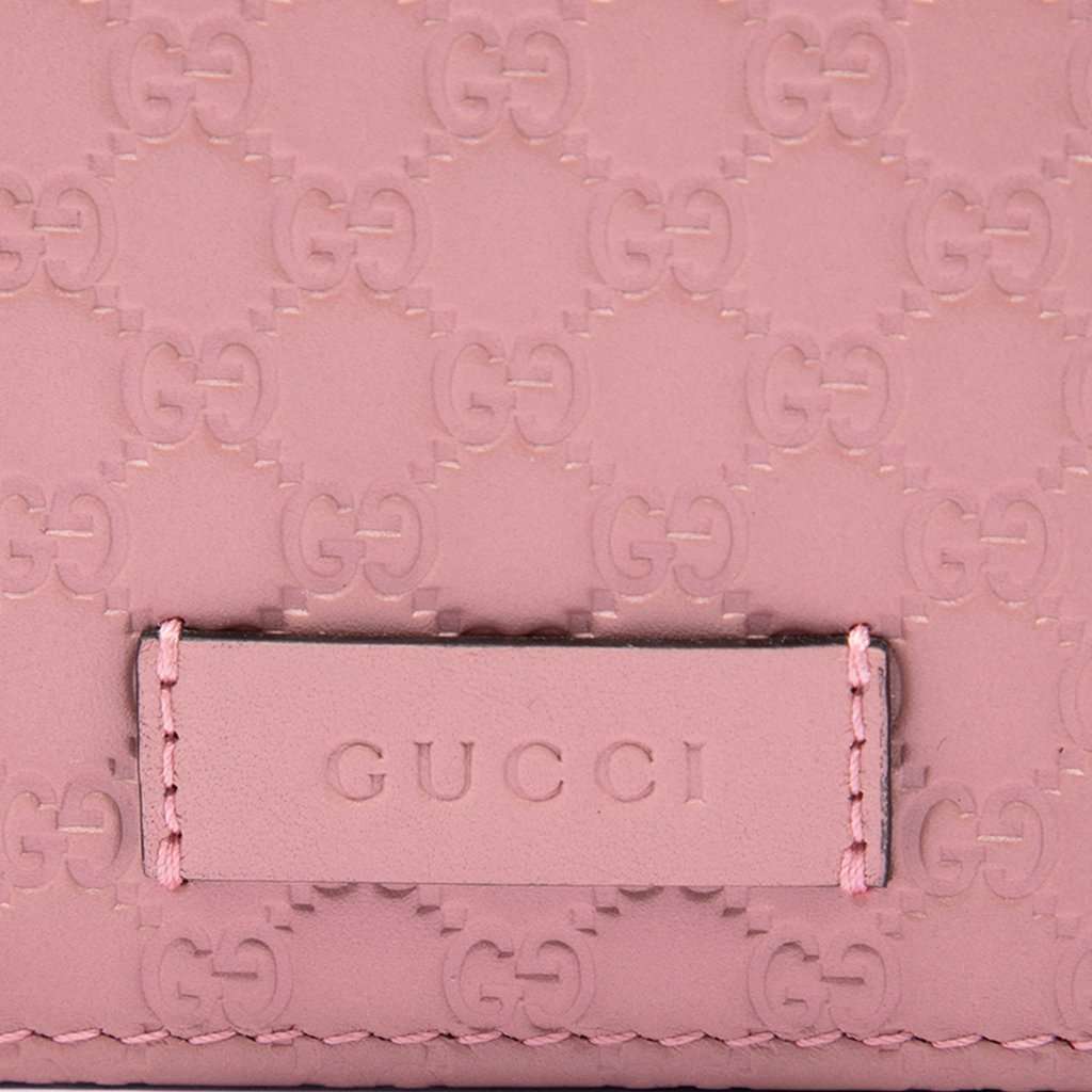 Gucci Microguccissima Wallet on Strap Pink Leather Very good condition - Box View