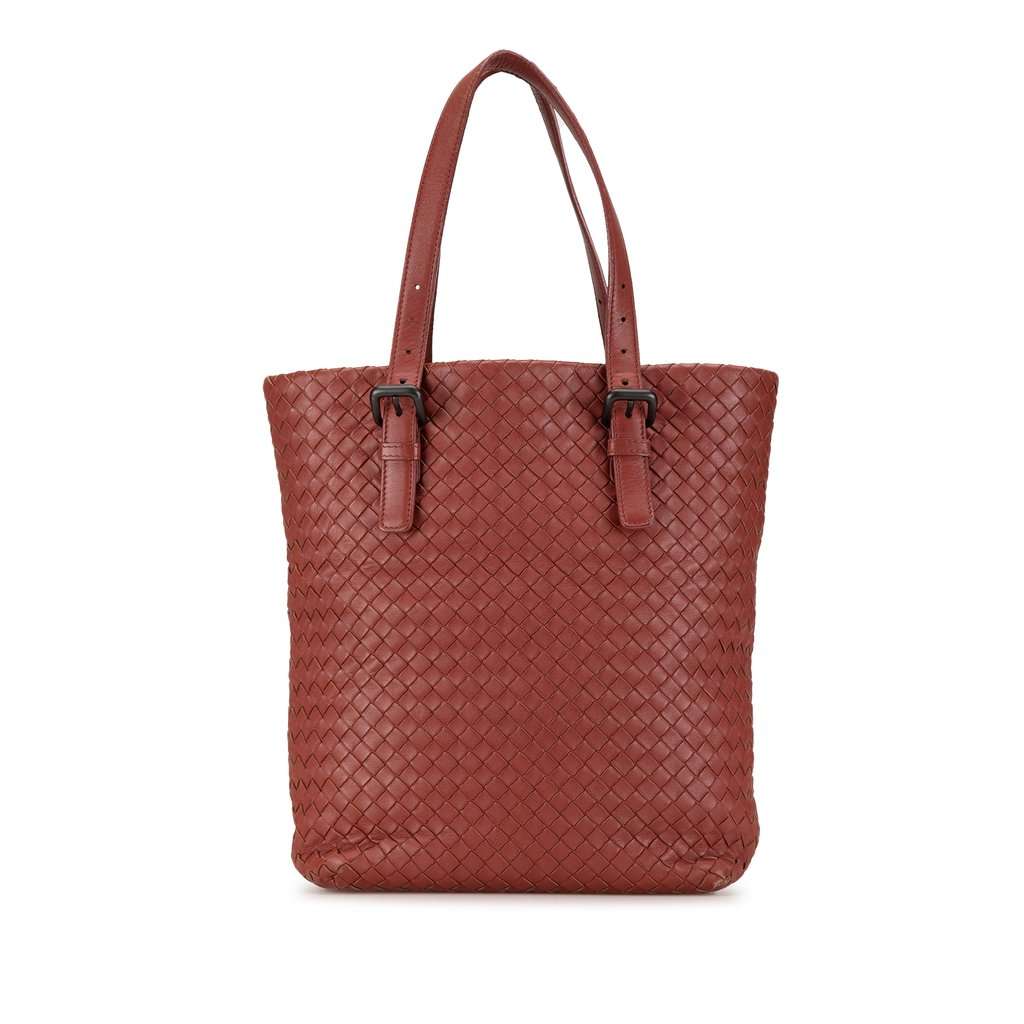 Bottega Veneta Intrecciato Tote Red Leather Good - Front View