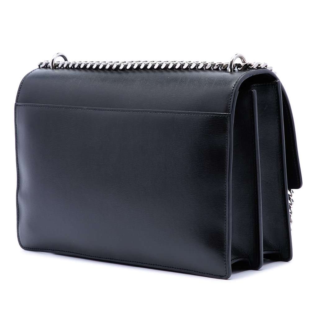 Saint Laurent Large Calfskin Monogram Sunset Crossbody Black Leather Very good condition - Back View