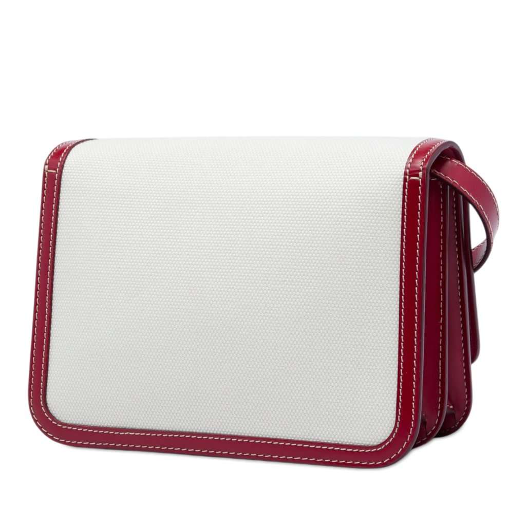 Burberry Small Canvas TB Flap Crossbody White Very good - Back View