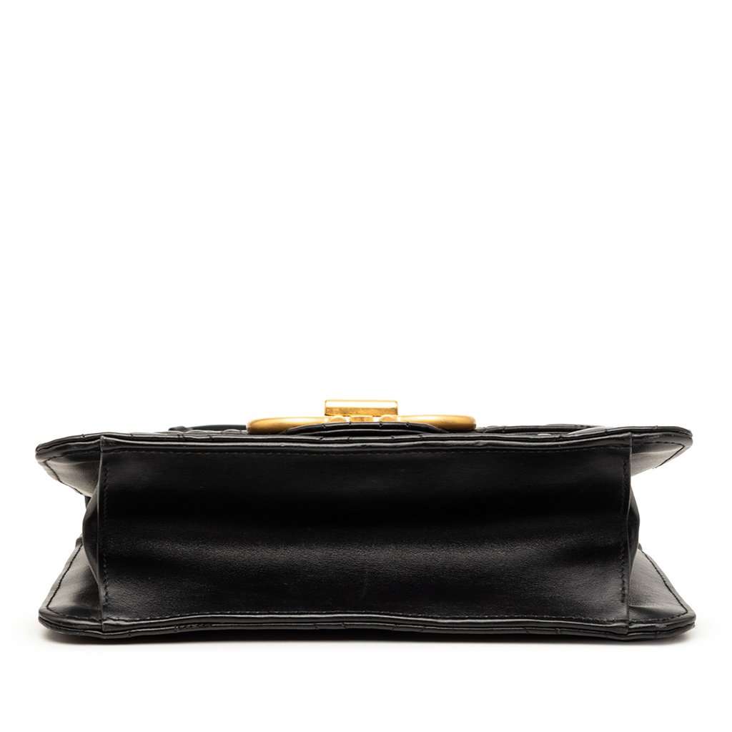 Salvatore Ferragamo Quilted Leather Gancini Flap Shoulder Bag Black Leather Very good condition - Inside View