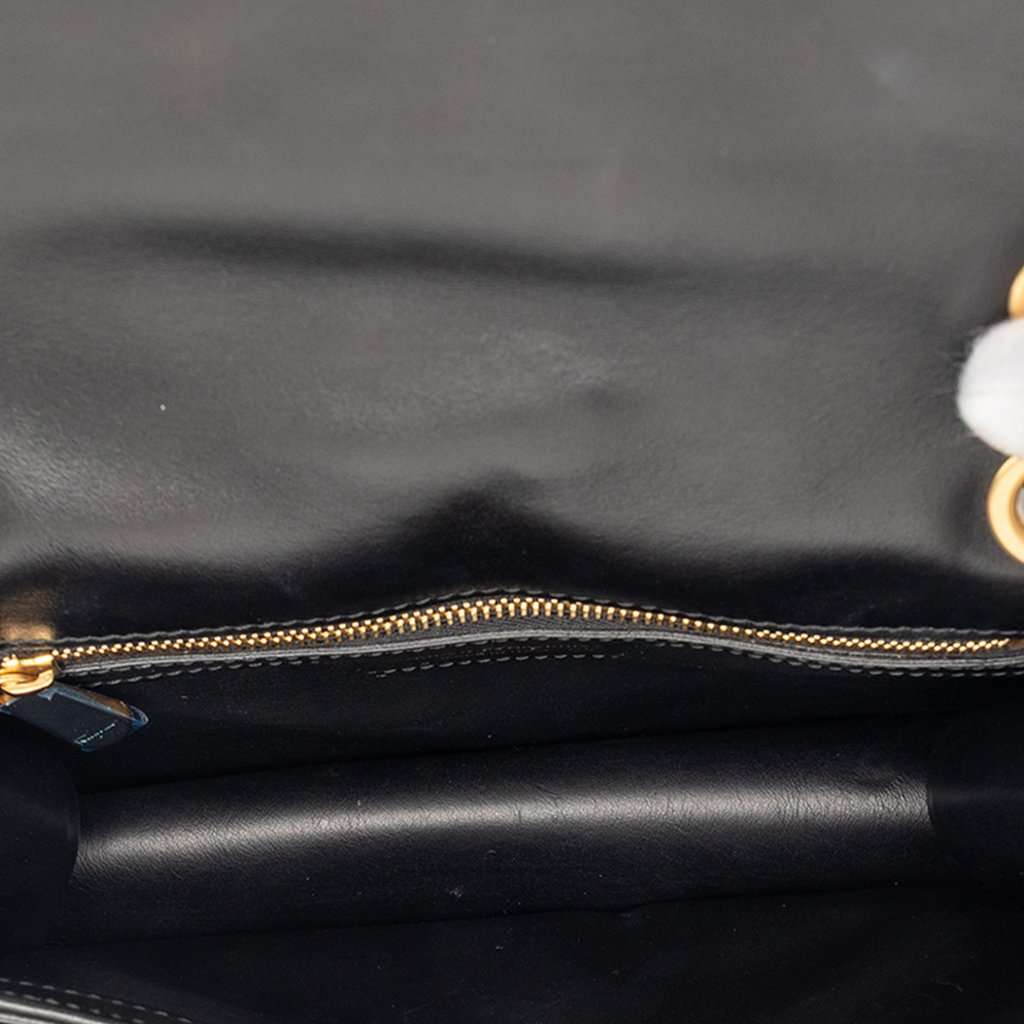 Salvatore Ferragamo Quilted Leather Gancini Flap Shoulder Bag Black Leather Very good condition - Model View