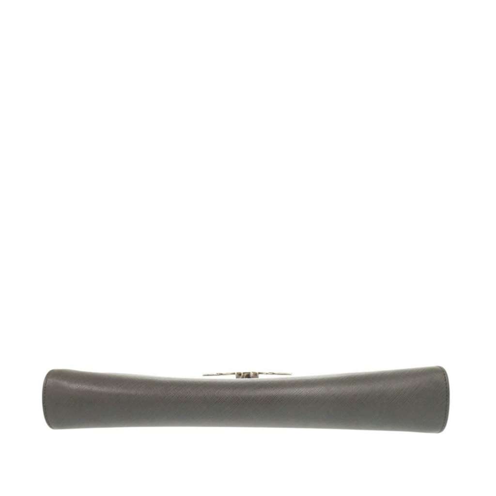 Salvatore Ferragamo Leather Double Gancini Shoulder Bag Grey Leather Very good condition - Inside View