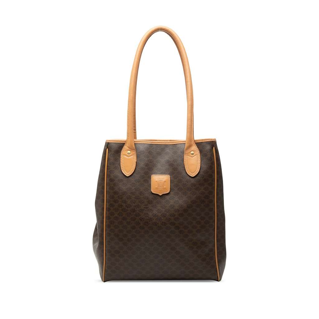 Celine Macadam Coated Canvas Tote Brown Very good - Front View