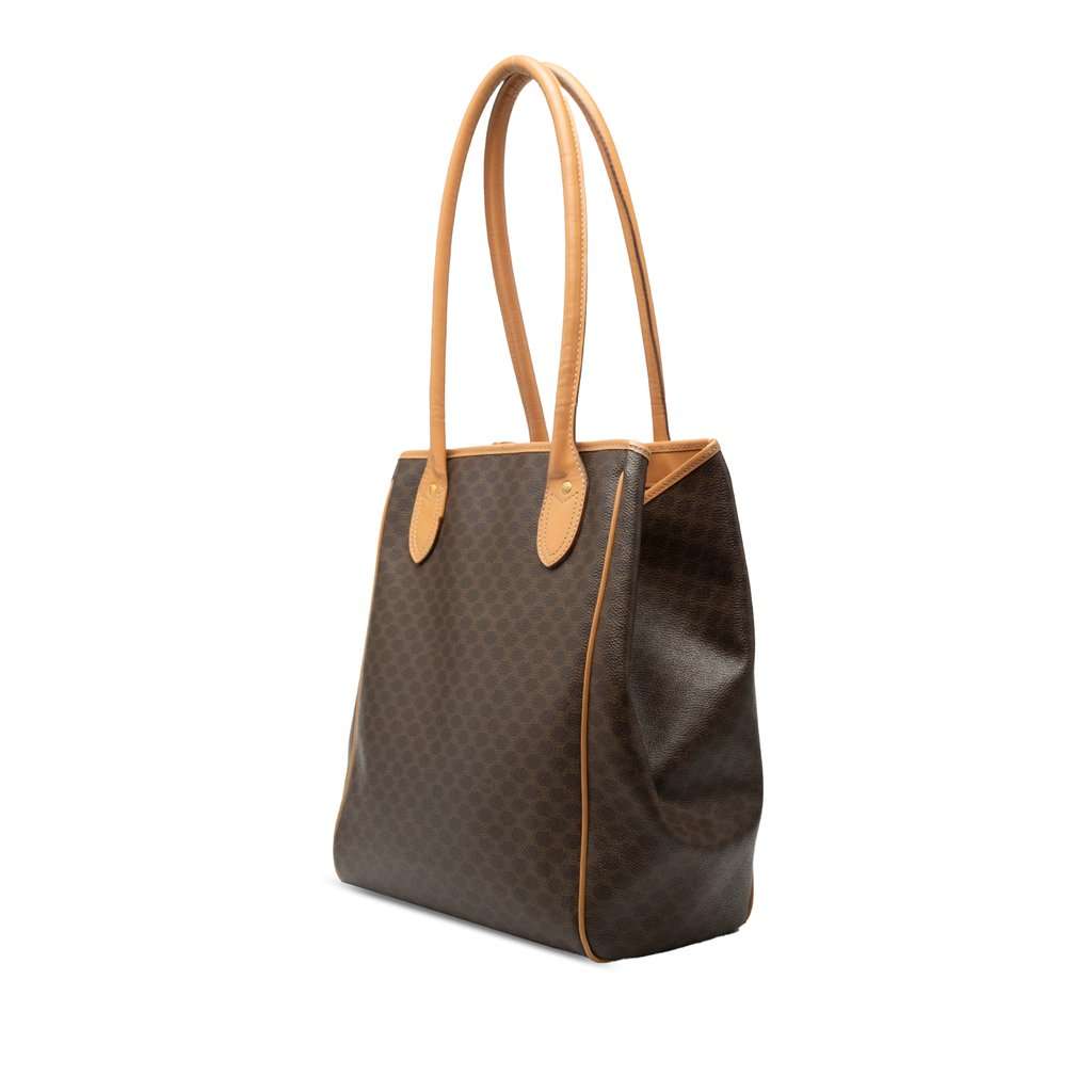 Celine Macadam Coated Canvas Tote Brown Very good - Back View