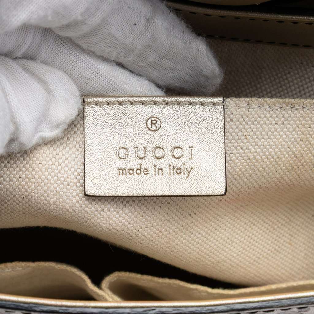 Gucci Medium Guccissima Emily Shoulder Bag Gold Leather Very good condition - Box View