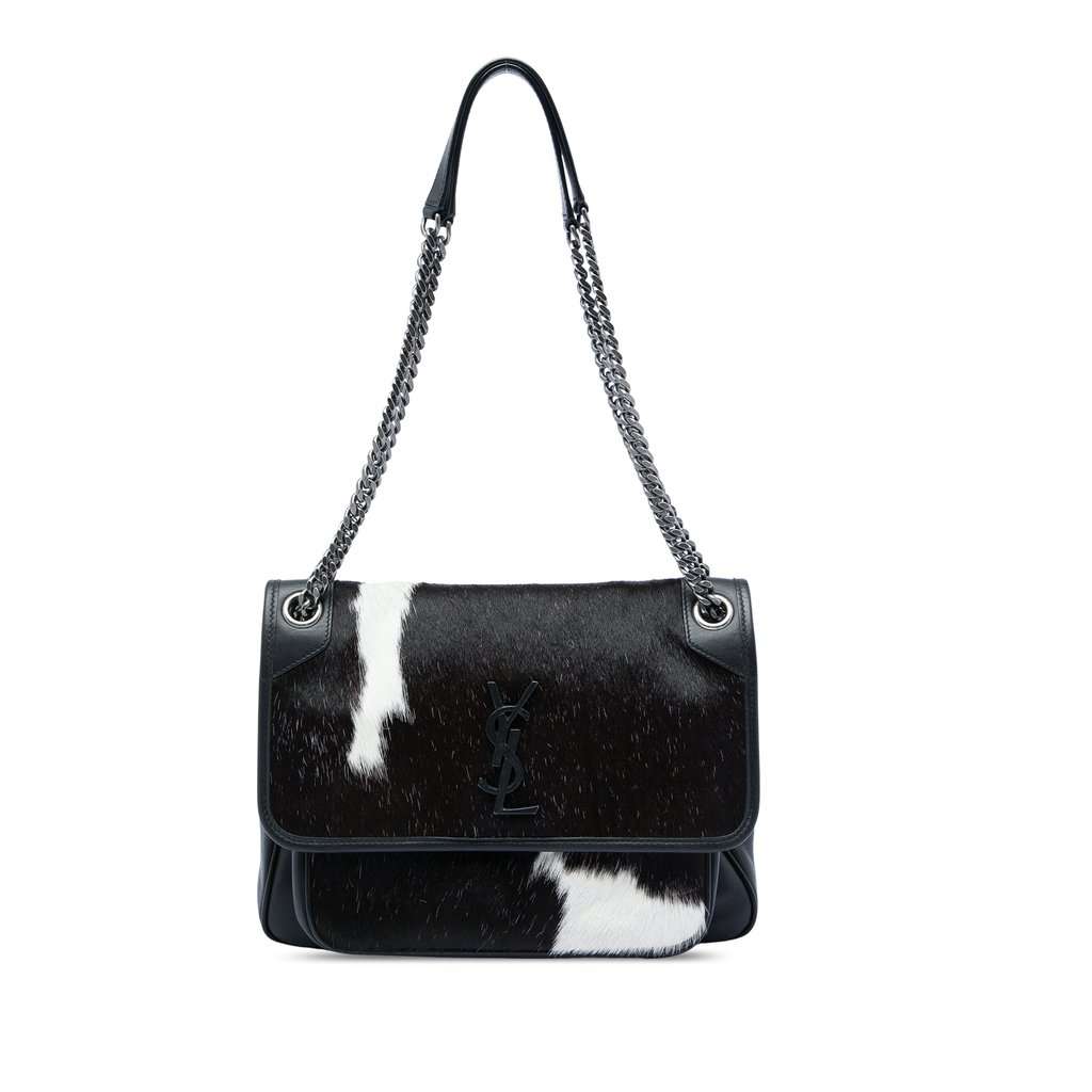 Saint Laurent Medium Pony Hair Niki Black Very good - Front View